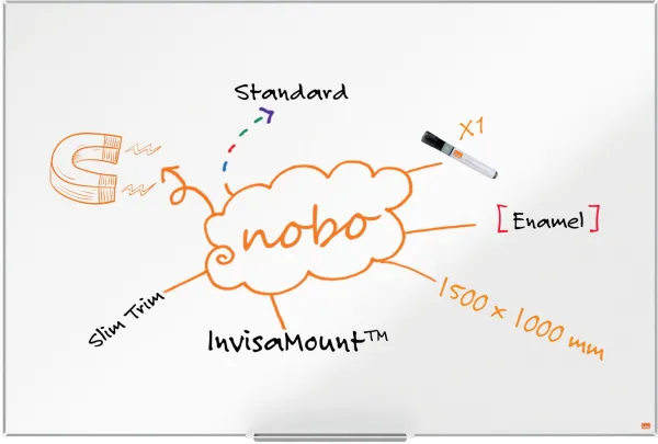 Nobo Impression Pro emailliertes Whiteboard 150x100cm weiß