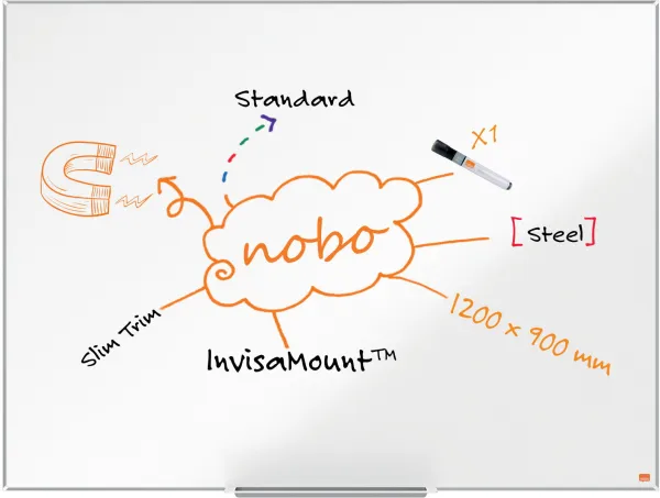 Nobo Impression Pro Stahl-Whiteboard 120x90cm weiß